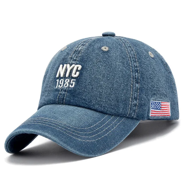 Herren Jeans Cappy Denim Look Basecap Cap Kappe gebogen Damen Baseball Cap