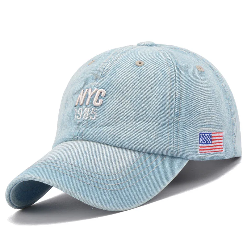 Herren Jeans Cappy Denim Look Basecap Cap Kappe gebogen Damen Baseball Cap