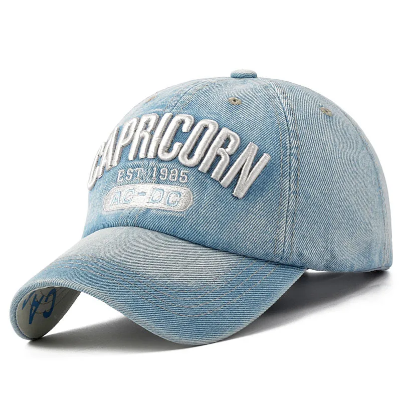 Herren Jeans Cappy Denim Look Basecap Cap Kappe gebogen Damen Baseball Cap