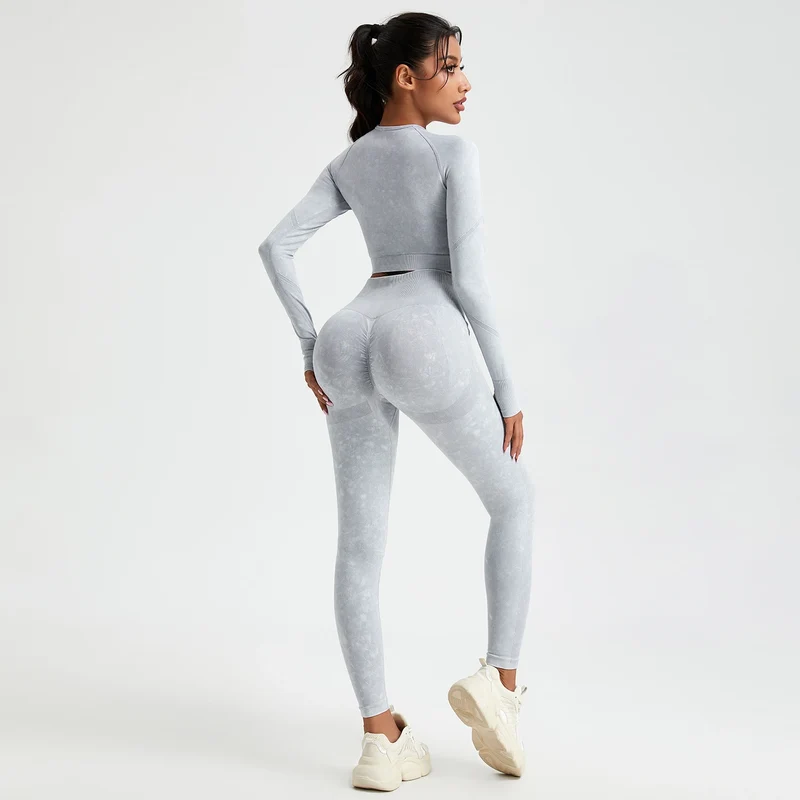 Damen Leggings Push Up Stretch Leggins Yoga Fitness Hose Sport BH Set Top Gym