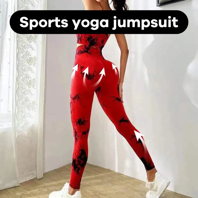 Damen Leggings Push Up Stretch Leggins Yoga Fitness Hose Sport BH Set Top Gym