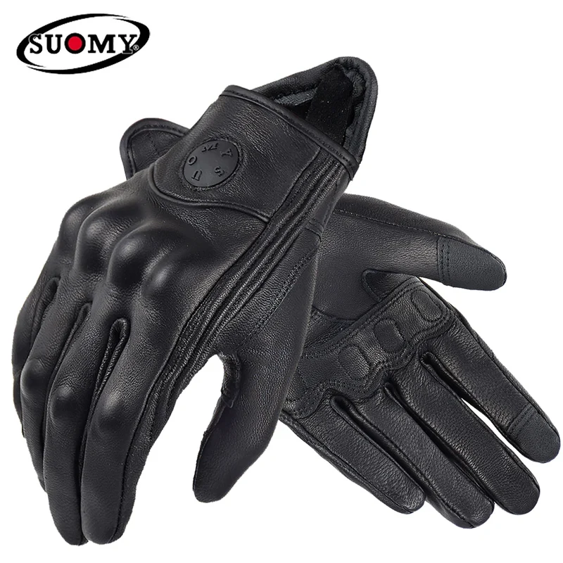 Motorradhandschuhe mit Knöchelprotektor Herren Motorrad Handschuhe Touchscreen