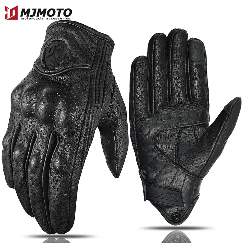 Motorradhandschuhe mit Knöchelprotektor Herren Motorrad Handschuhe Touchscreen
