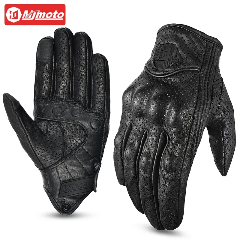 Motorradhandschuhe mit Knöchelprotektor Herren Motorrad Handschuhe Touchscreen