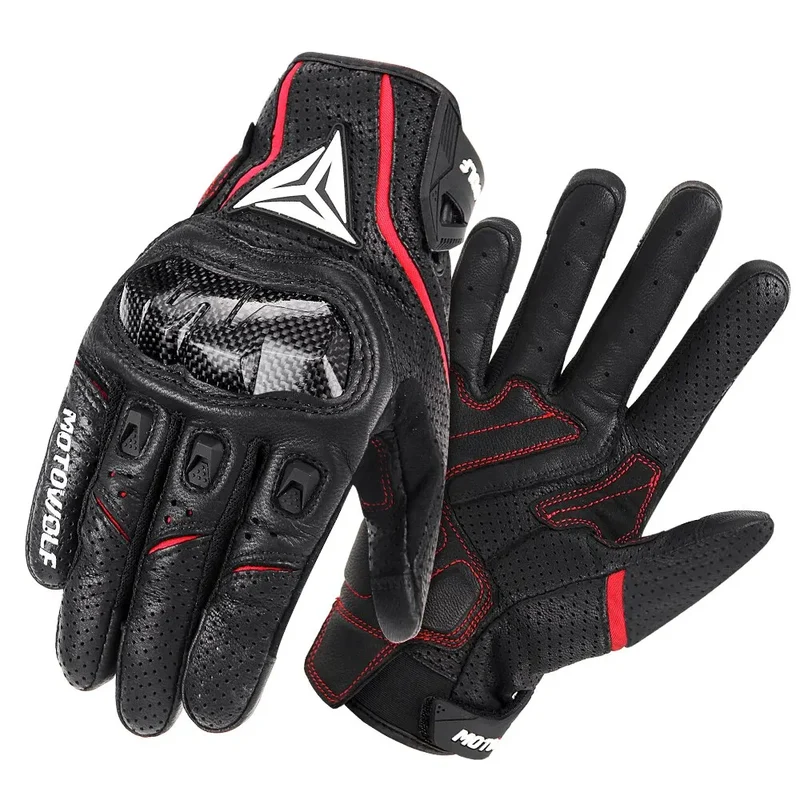 Motorradhandschuhe mit Knöchelprotektor Herren Motorrad Handschuhe Touchscreen