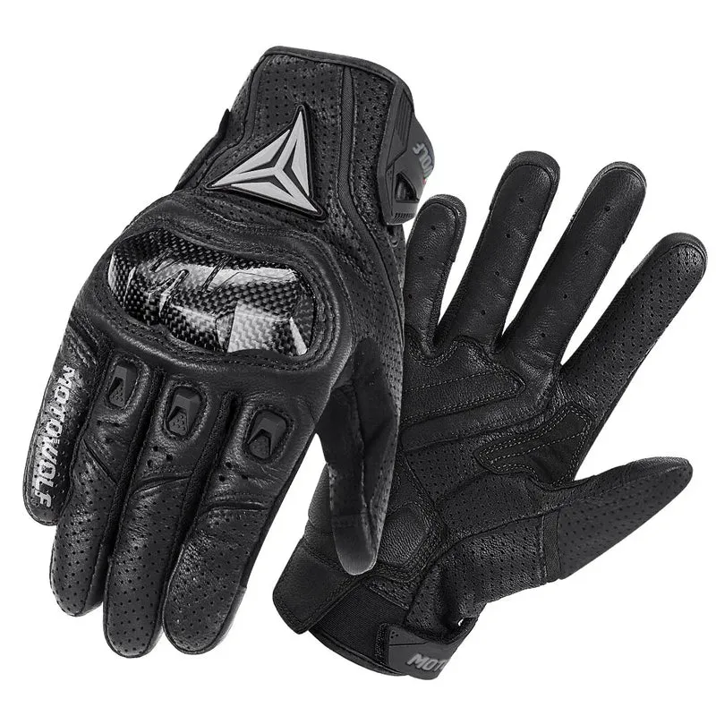 Motorradhandschuhe mit Knöchelprotektor Herren Motorrad Handschuhe Touchscreen