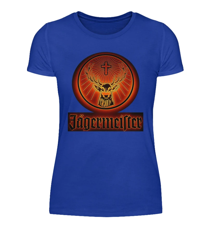 Damen Sommer Top Jägermeister T-Shirt Rundhals Streetwear lockeres Damentop - Damenshirt