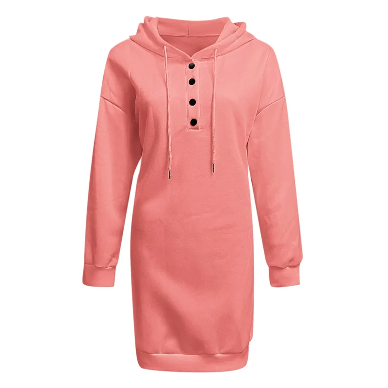 Damen Kapuzenkleid Pullikleid Party Kleid Minikleid Hoodie Kapuzenpullover