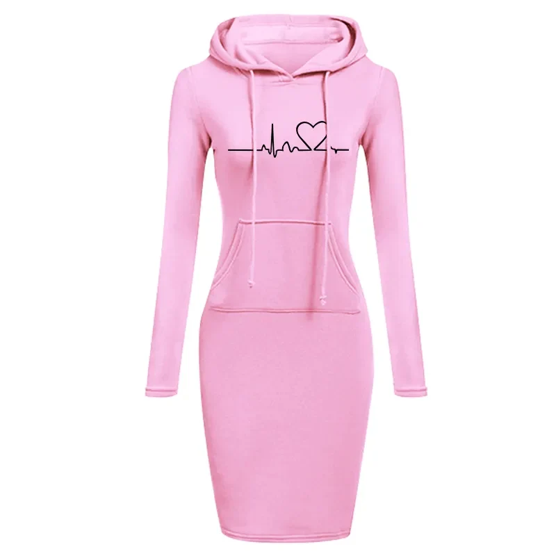 Damen Kapuzenkleid Pullikleid Party Kleid Minikleid Hoodie Kapuzenpullover