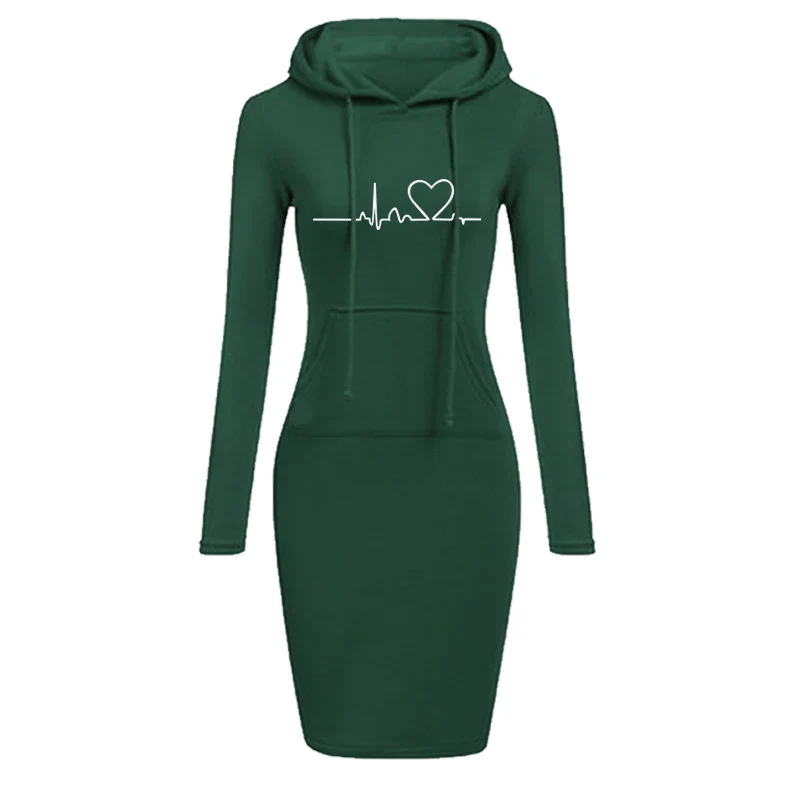 Damen Kapuzenkleid Pullikleid Party Kleid Minikleid Hoodie Kapuzenpullover