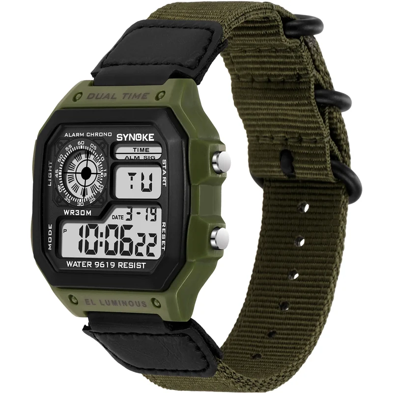 Herren Armbanduhr Digital Uhr Silber Edelstahl Quarzuhr Luxus Chronograph