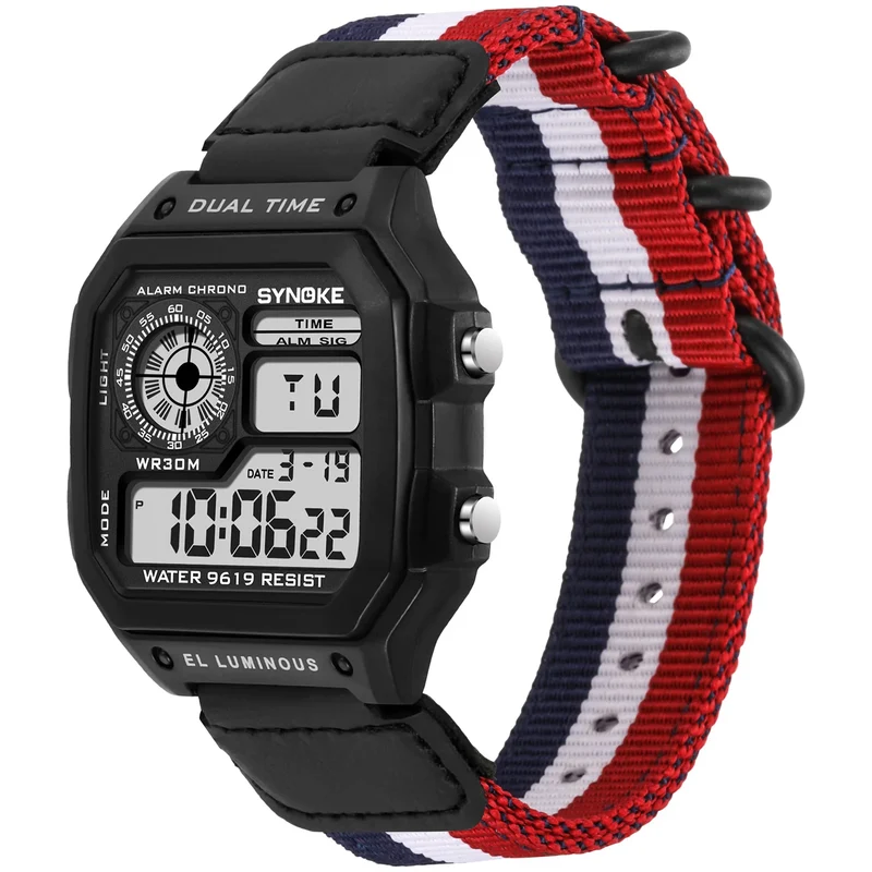 Herren Armbanduhr Digital Uhr Silber Edelstahl Quarzuhr Luxus Chronograph
