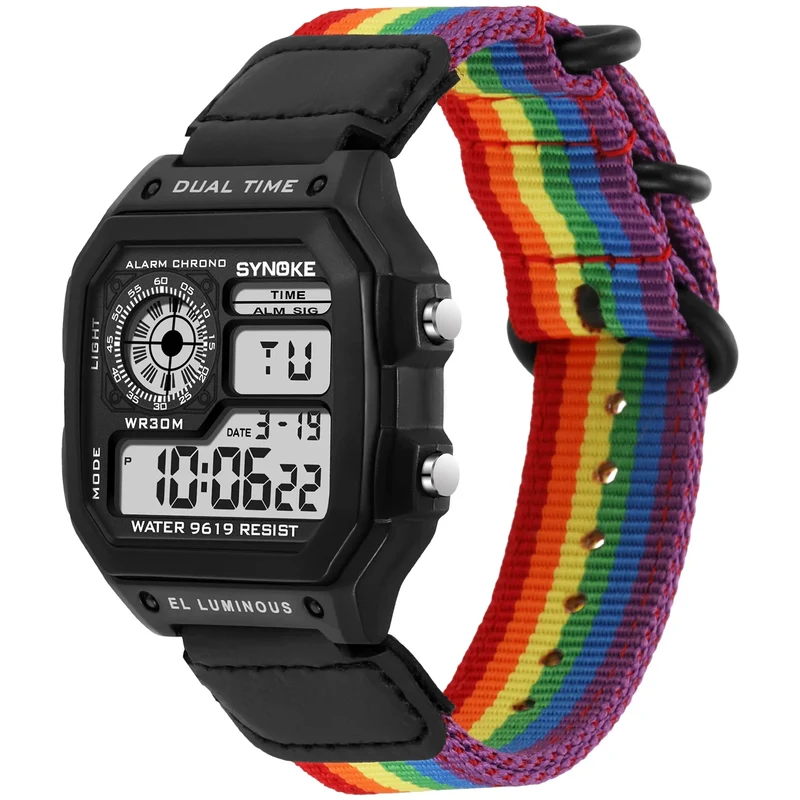 Herren Armbanduhr Digital Uhr Silber Edelstahl Quarzuhr Luxus Chronograph