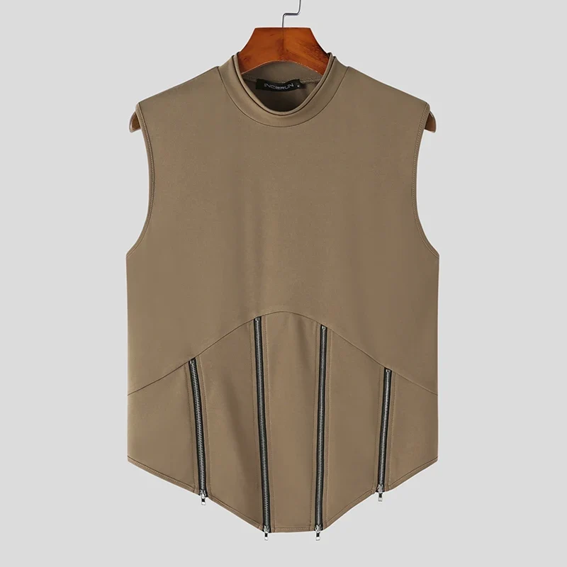 Fetisch Fashion Männer Sexy Bodysuits Herren Body Shirts Hemd Tank Tops Zipper