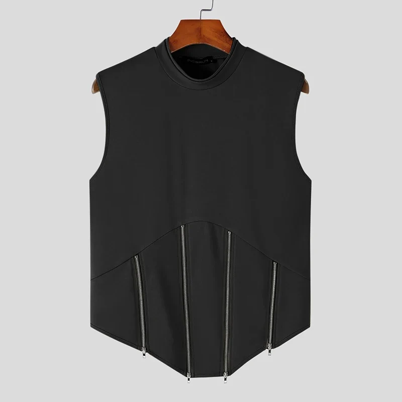 Fetisch Fashion Männer Sexy Bodysuits Herren Body Shirts Hemd Tank Tops Zipper
