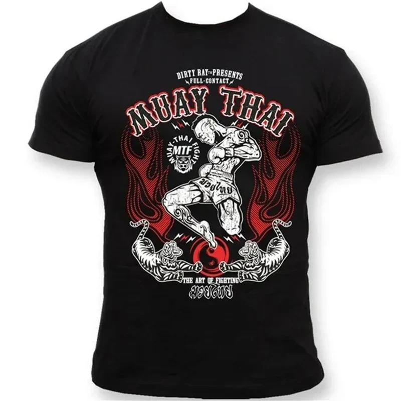 Herren Fashion Muay Thai 3D T-Shirt Rundhals Unisex Sommer Streetwear Kickboxen