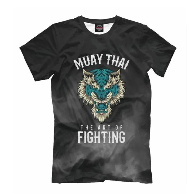 Herren Fashion Muay Thai 3D T-Shirt Rundhals Unisex Sommer Streetwear Kickboxen