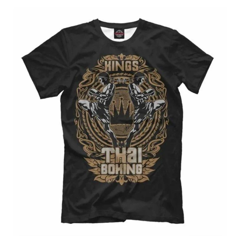 Herren Fashion Muay Thai 3D T-Shirt Rundhals Unisex Sommer Streetwear Kickboxen