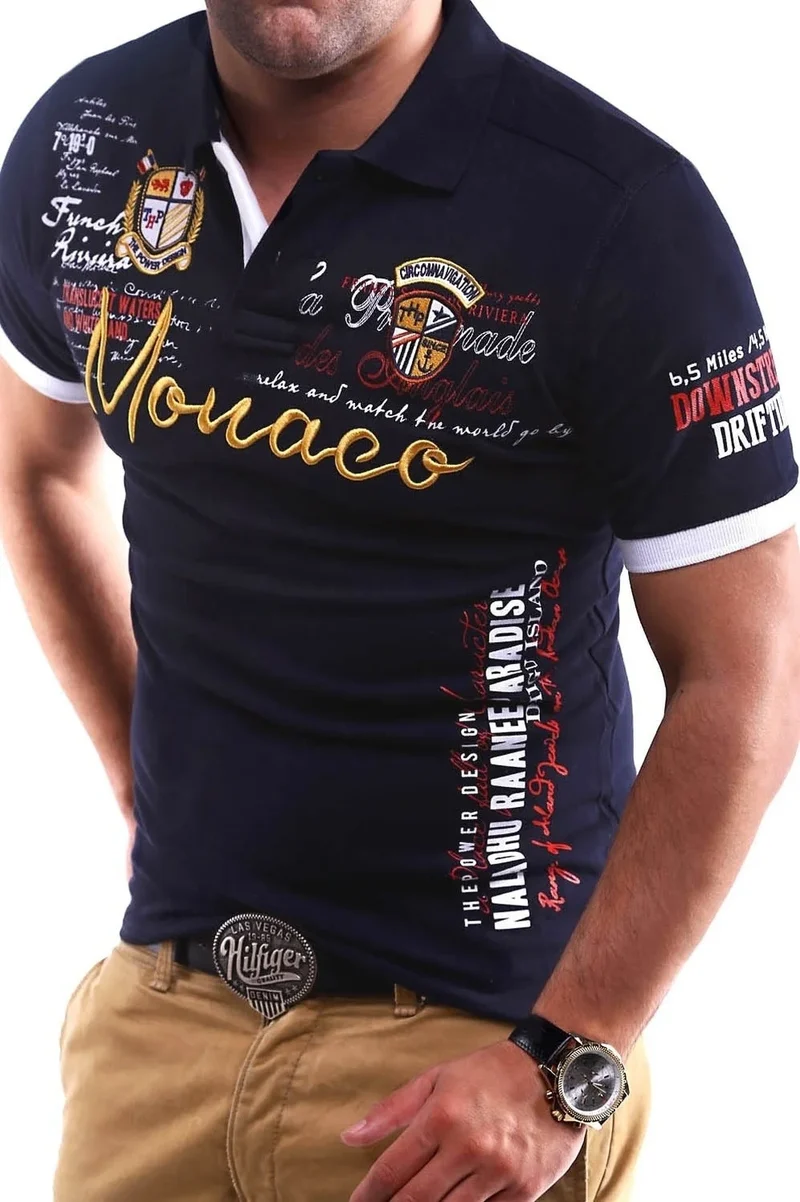 Herren Fashion Poloshirt POLO Shirt T-Shirt Kurzarm Zipper Hemd Polohemd NEU