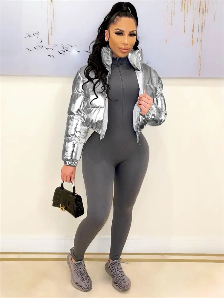 Damen Glänzende Daunenjacke Mit Kapuze Gold Steppjacke Streetwear Stepp Jacke