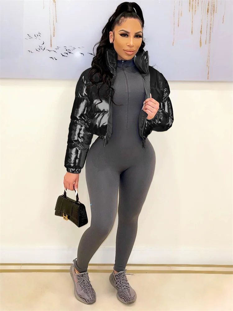 Damen Glänzende Daunenjacke Mit Kapuze Gold Steppjacke Streetwear Stepp Jacke