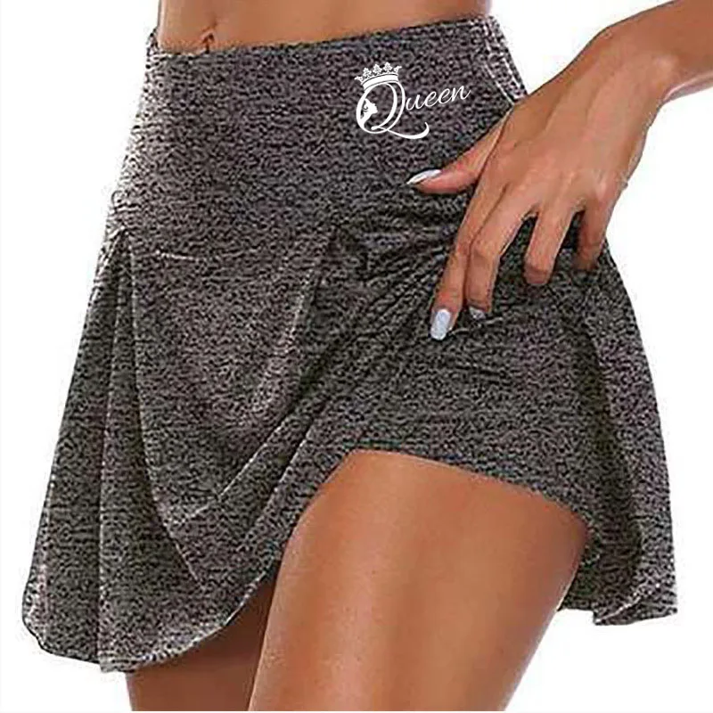 Damen Rock Tennisrock mit Innenhose Sportrock Laufrock Gym Fitness Shorts Golf