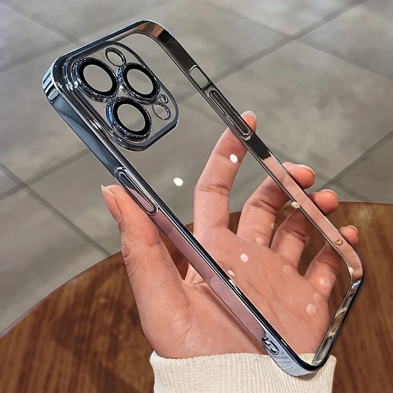 Klare Hülle IPhone 13 14 15 Pro Max Handy Case Tasche Cove Schutzhülle Silikon