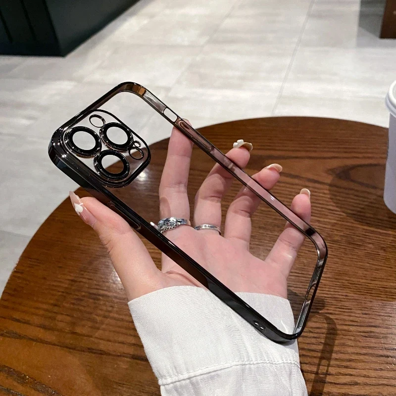 Klare Hülle IPhone 13 14 15 Pro Max Handy Case Tasche Cove Schutzhülle Silikon