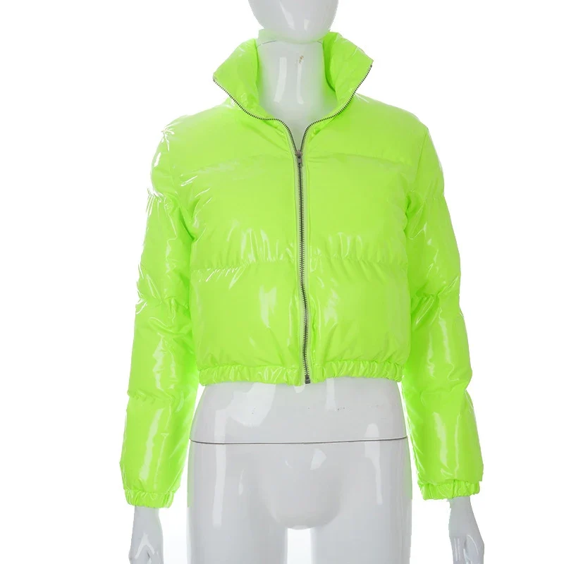 Damen Glänzende Daunenjacke Mit Kapuze Gold Steppjacke Streetwear Stepp Jacke