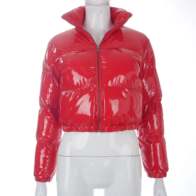 Damen Glänzende Daunenjacke Mit Kapuze Gold Steppjacke Streetwear Stepp Jacke