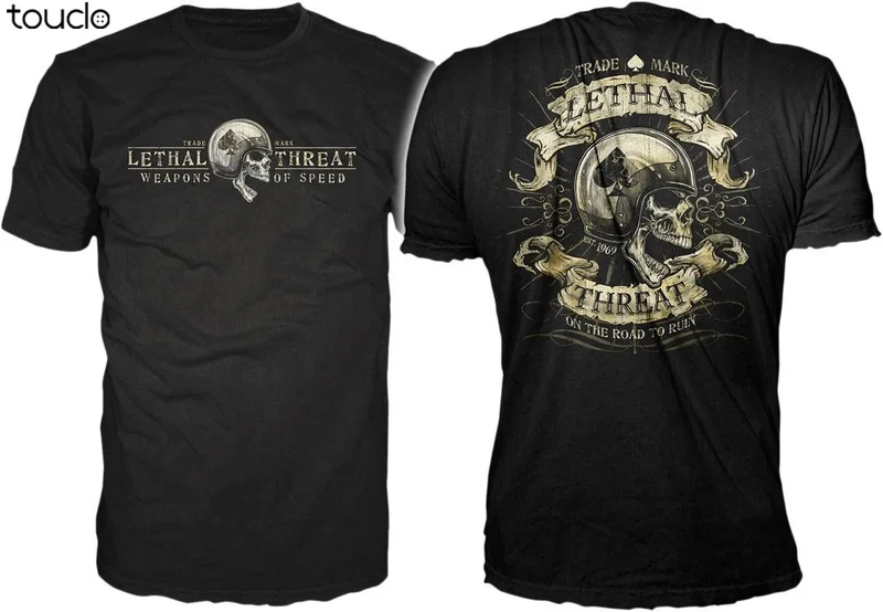 Fashion Herren Horror Skull T-Shirt Rundhals Unisex Sommer Streetwear Shirt Top