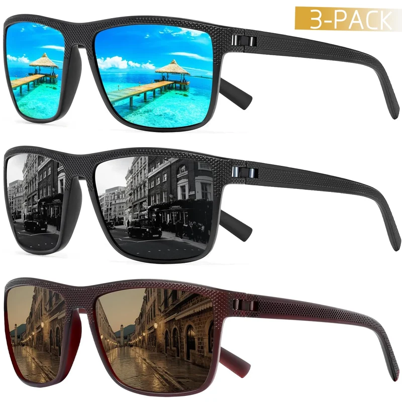 3 Stk Herren Designer Sonnenbrille Polarisierte Pilotenbrille Damen Brille UV400