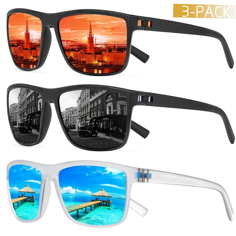 3 Stk Herren Designer Sonnenbrille Polarisierte Pilotenbrille Damen Brille UV400