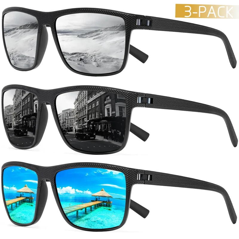 3 Stk Herren Designer Sonnenbrille Polarisierte Pilotenbrille Damen Brille UV400