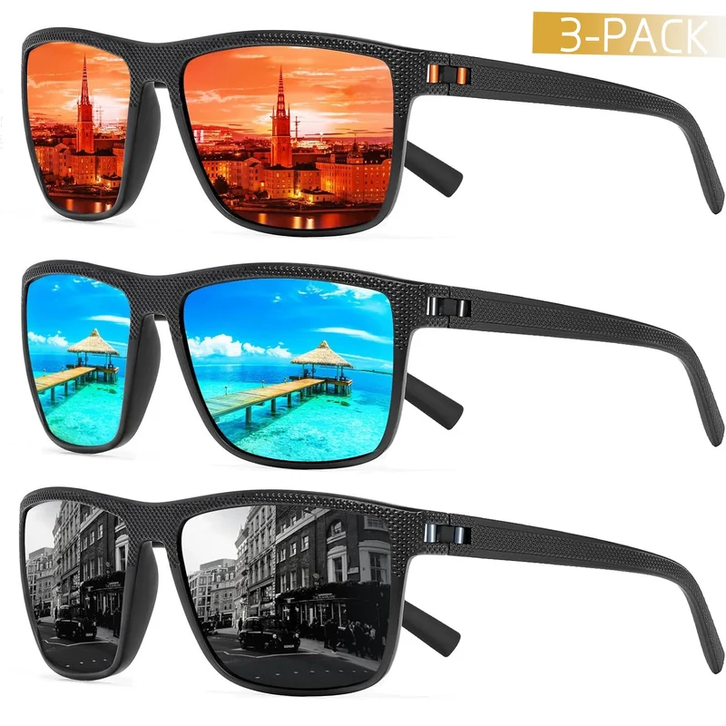 3 Stk Herren Designer Sonnenbrille Polarisierte Pilotenbrille Damen Brille UV400