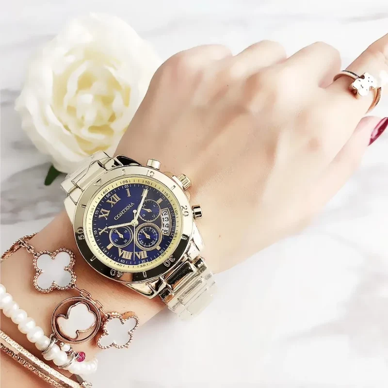 Damen Armbanduhr Fashion Luxus Quartz Armband Uhr Chronograph Business Schmuck