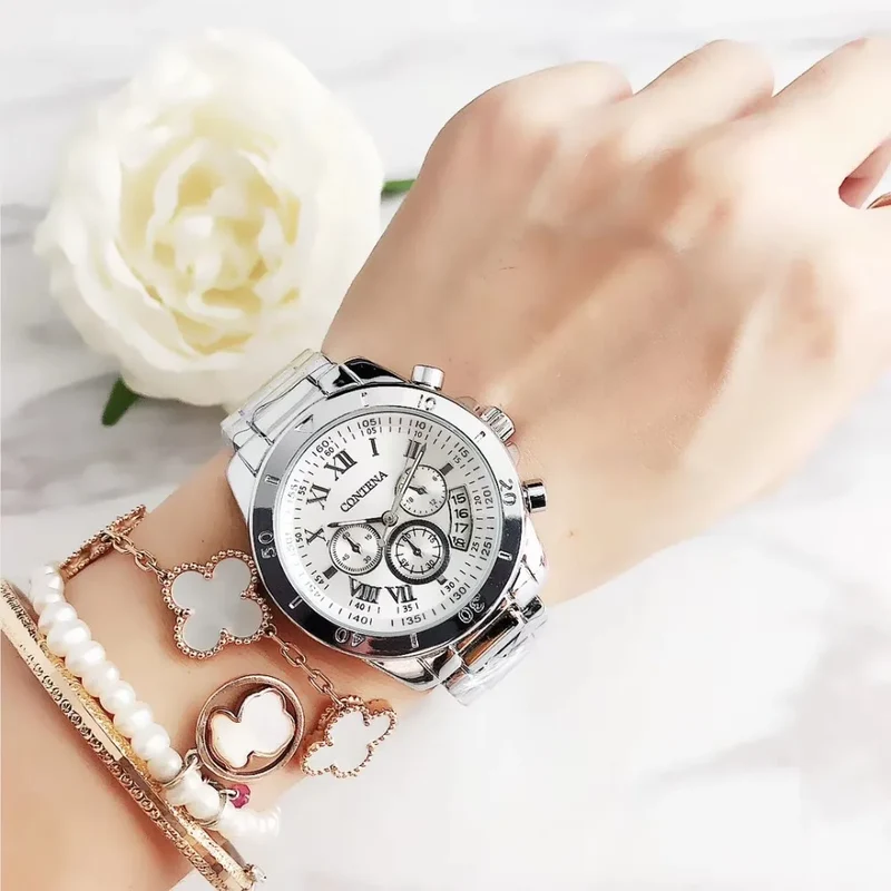Damen Armbanduhr Fashion Luxus Quartz Armband Uhr Chronograph Business Schmuck