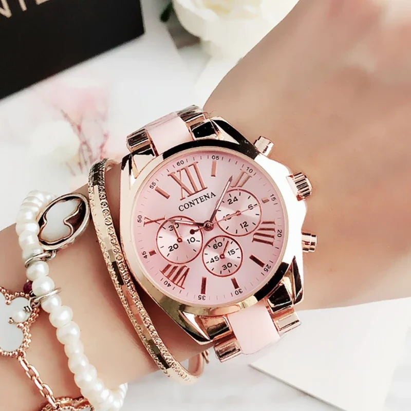 Damen Armbanduhr Fashion Luxus Quartz Armband Uhr Chronograph Business Schmuck