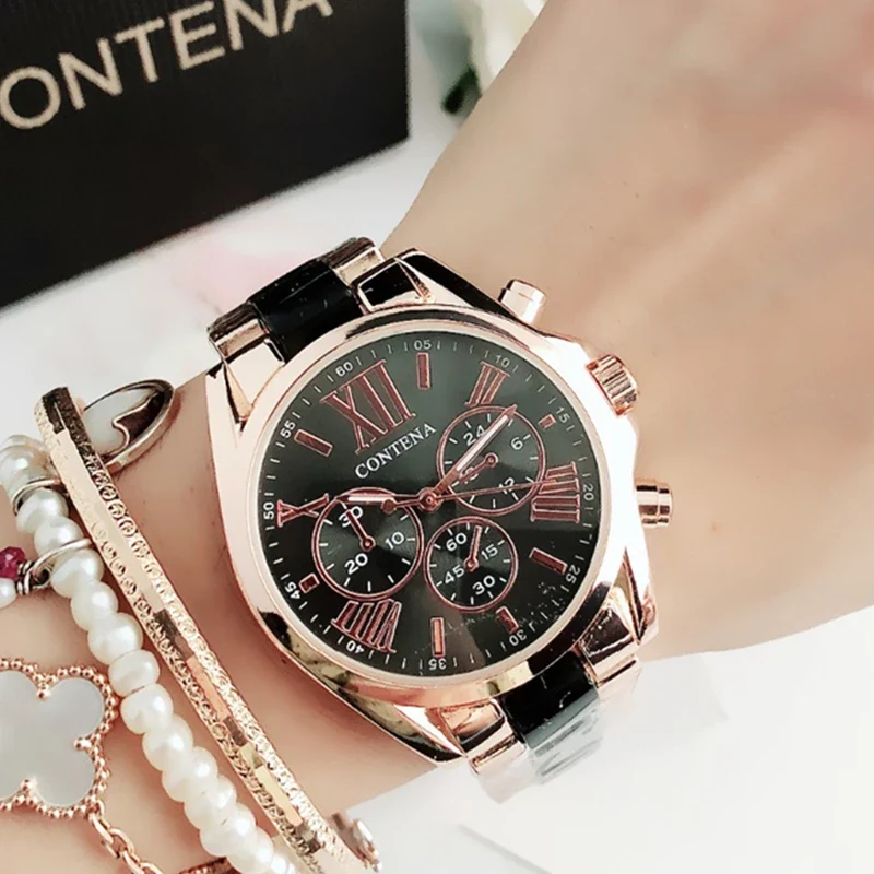 Damen Armbanduhr Fashion Luxus Quartz Armband Uhr Chronograph Business Schmuck