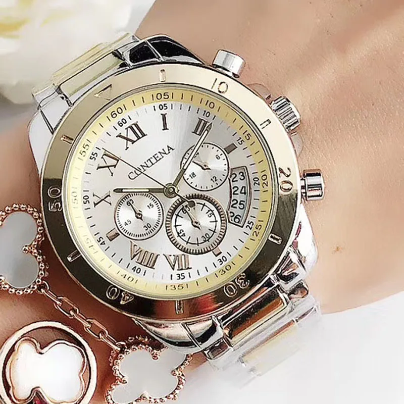 Damen Armbanduhr Fashion Luxus Quartz Armband Uhr Chronograph Business Schmuck