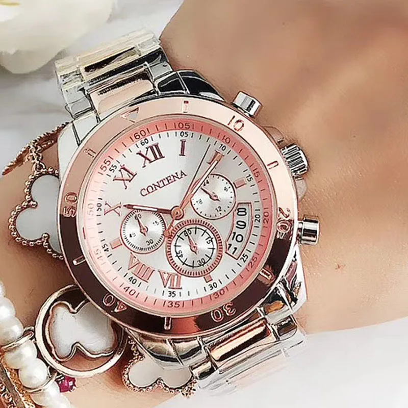 Damen Armbanduhr Fashion Luxus Quartz Armband Uhr Chronograph Business Schmuck