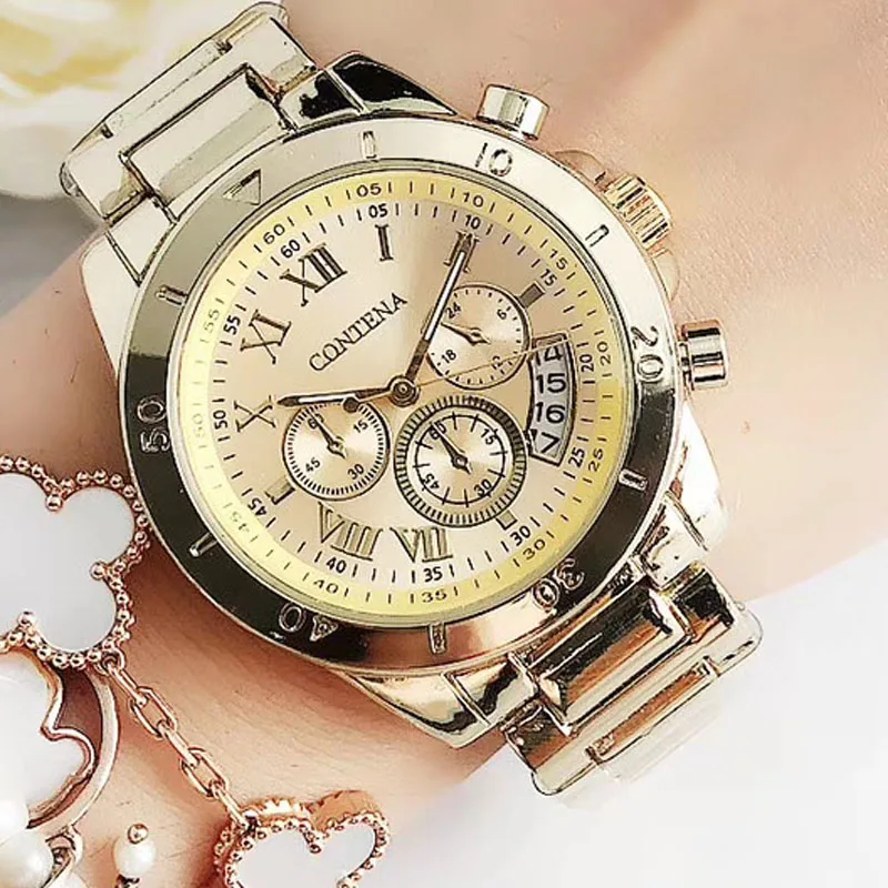 Damen Armbanduhr Fashion Luxus Quartz Armband Uhr Chronograph Business Schmuck
