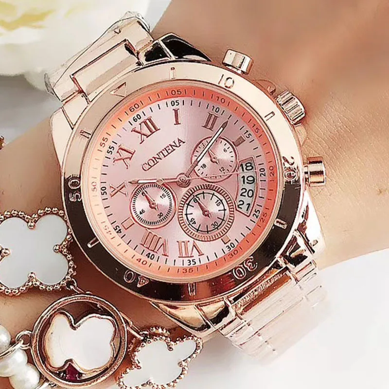 Damen Armbanduhr Fashion Luxus Quartz Armband Uhr Chronograph Business Schmuck