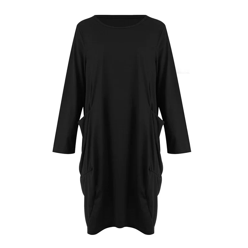 Frauen Maxikleid Pullikleid Sportkleid Kleid Sweatshirt Longtops Pulli Tunika