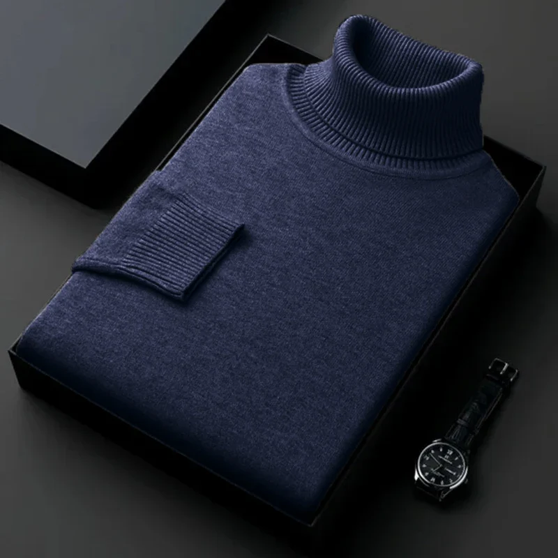 Herren Rollkragen Pullover Sweatshirt Pulli Zipper Sweater Shirt Langarmshirt
