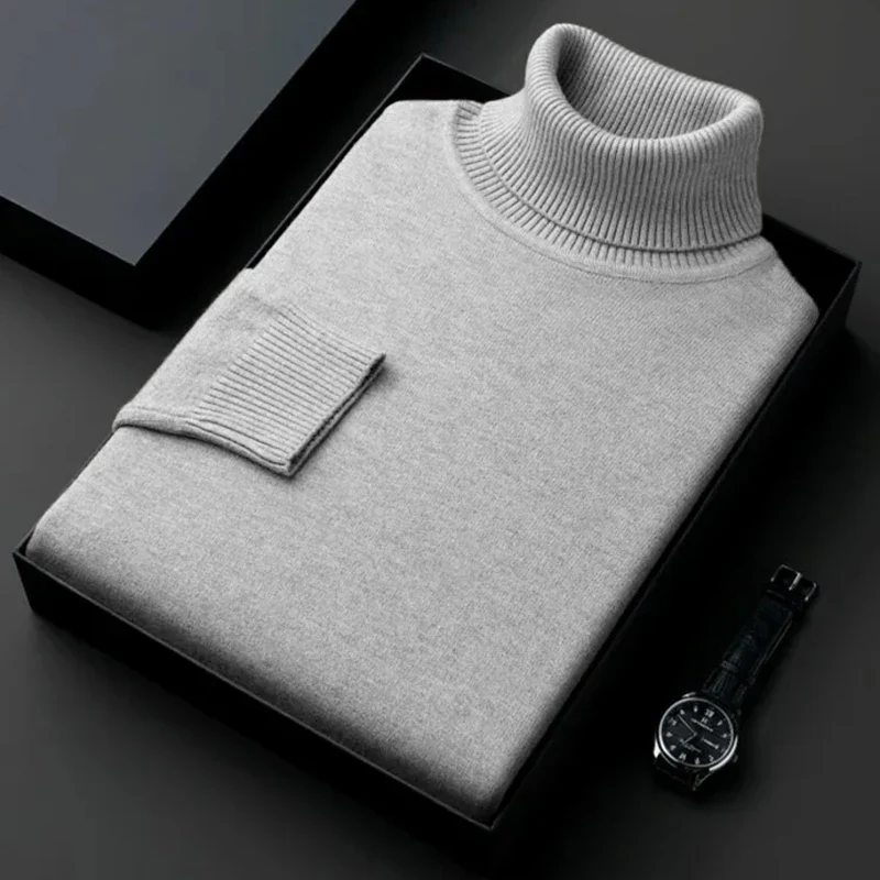 Herren Rollkragen Pullover Sweatshirt Pulli Zipper Sweater Shirt Langarmshirt