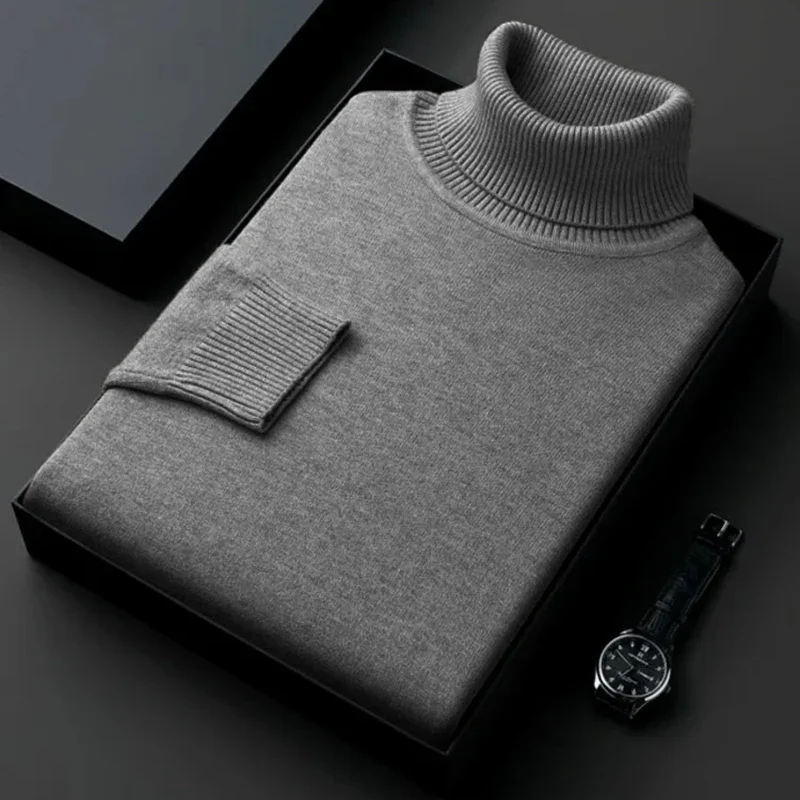 Herren Rollkragen Pullover Sweatshirt Pulli Zipper Sweater Shirt Langarmshirt