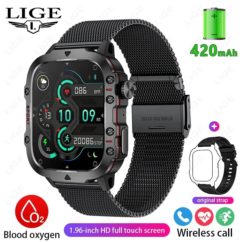 Herren Armbanduhr Digital Uhr Smartwatch Quarzuhr Bluetooth Chronograph