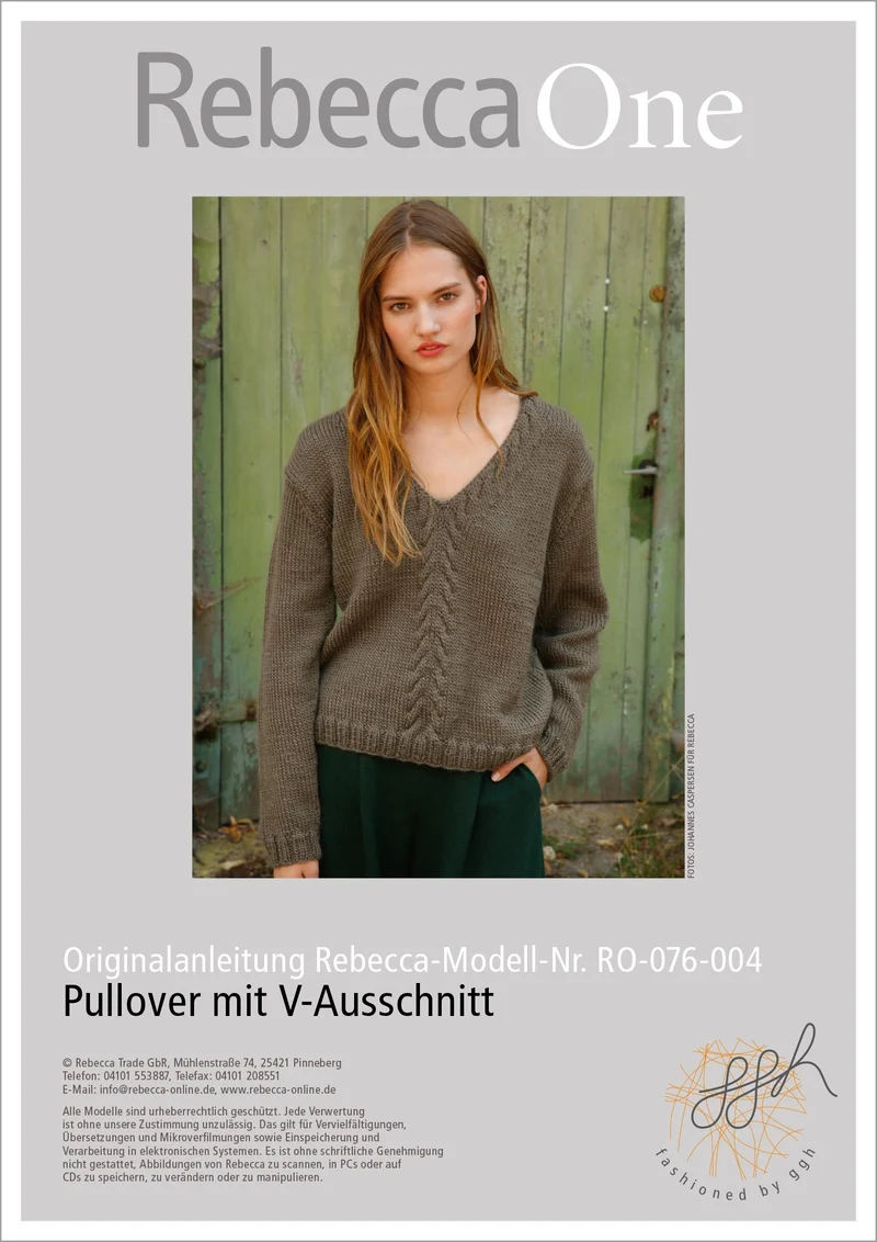 Strickanleitung - Pullover mit V-Ausschnitt