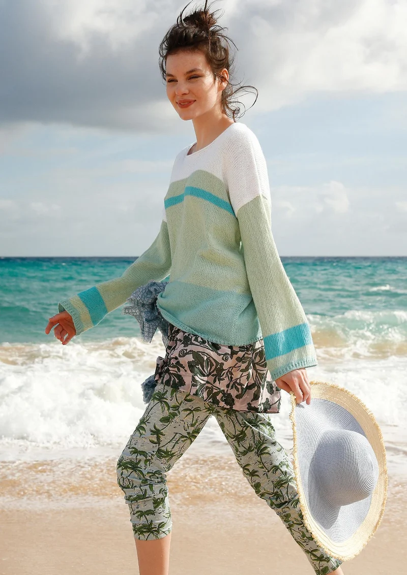 Strickanleitung - Weiter Streifen-Pullover